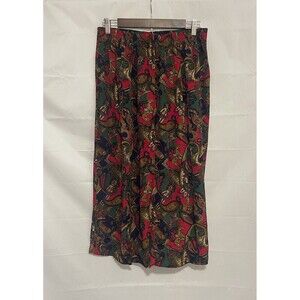 Norton McNaughton Vintage Midi Skirt 14 Paisley Boho 90s Elastic Waist